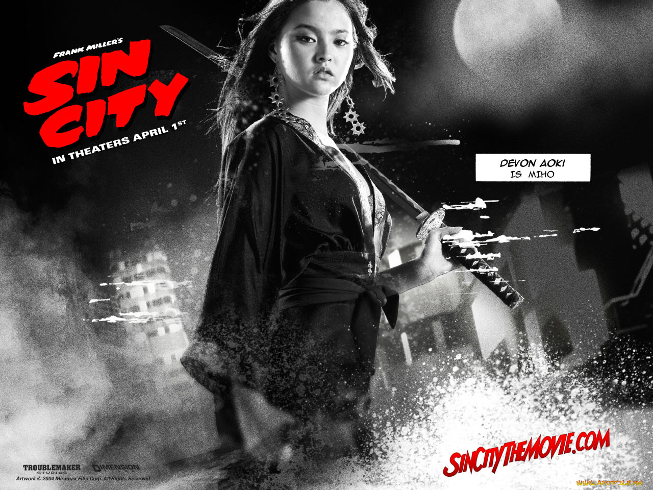 Обои Devon Aoki as Miho Кино Фильмы Sin City, обои для рабочего стола,  фотографии devon, aoki, as, miho, кино, фильмы, sin, city Обои для рабочего  стола, скачать обои картинки заставки на рабочий